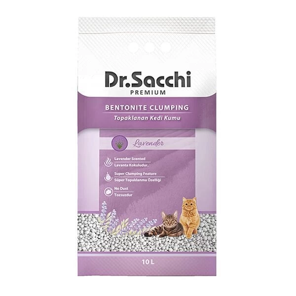 Dr.sacchi Süper Emici Lavantalı Topaklanan Bentonit Doğal Kedi Kumu 10 Lt