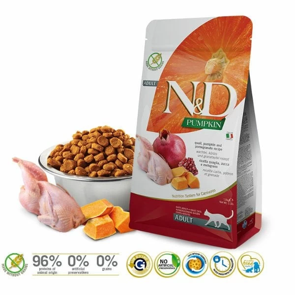 Nd Pumpkin Balkabaklı Bıldırcın Ve Narlı Yetişkin Kedi Maması 1.5 Kg
