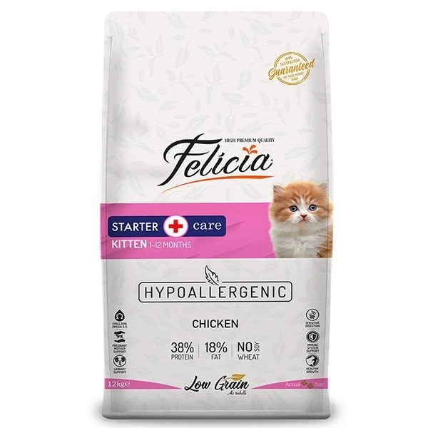 Felicia Düşük Tahıllı Hipoalerjenik Tavuklu Anne Ve Yavru Kedi Maması 12 Kg