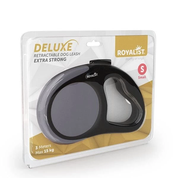 Royalist Deluxe Extra Strong Otomatik Köpek Gezdirme Tasması Gri Small 3 Mt