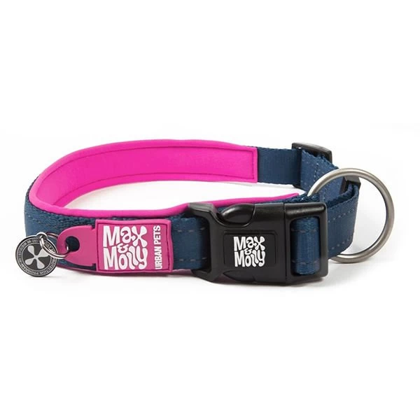 Max  Molly Smart Id Matrix Köpek Boyun Tasması Pembe Medium 2x34-55 Cm