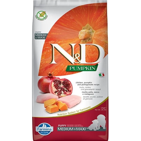 Nd Pumpkin Tavuk Ve Narlı Büyük Ve Orta Irk Yavru Köpek Maması 12 Kg
