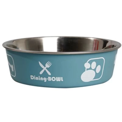 Flamingo Bella Metal Köpek Mama Kabı Mavi 17 Cm