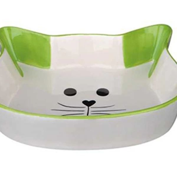 Trixie Seramik Kedi Mama Ve Su Kabı Kedi Şekilli 0.25 Lt 12 Cm