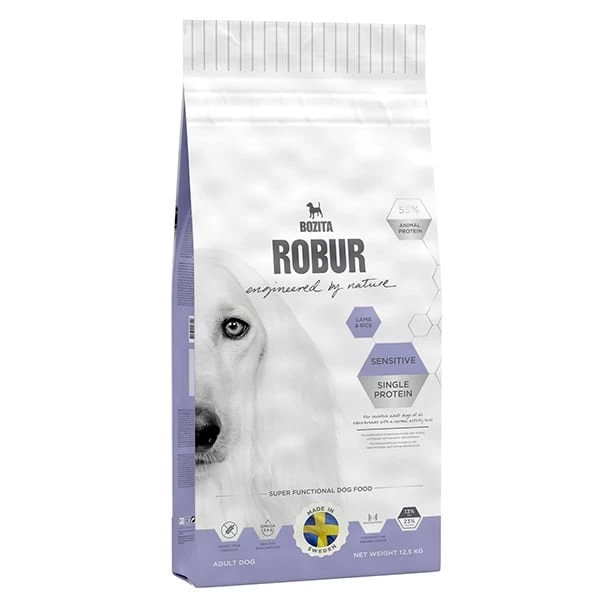 Bozita Robur Sensitive Single Protein Kuzu Ve Pirinçli Hassas Tahılsız Köpek Maması 12.5 Kg
