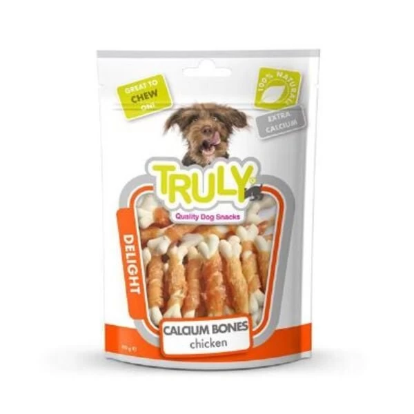 Truly Tavuk Sargılı Kalsiyum Kemik Kurutulmuş Köpek Ödül Maması 90 Gr