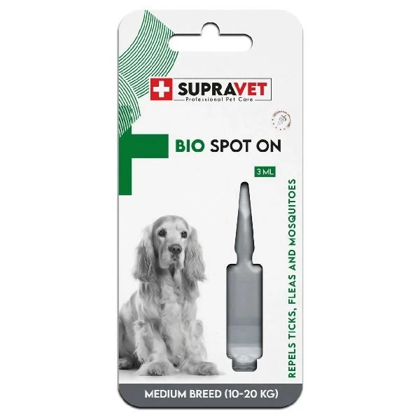 Supravet Orta Irk Köpek Deri Ve Tüy Bakım Yağı Bit Pire Kene Dış Parazit Ense Damlası 10-20 Kg