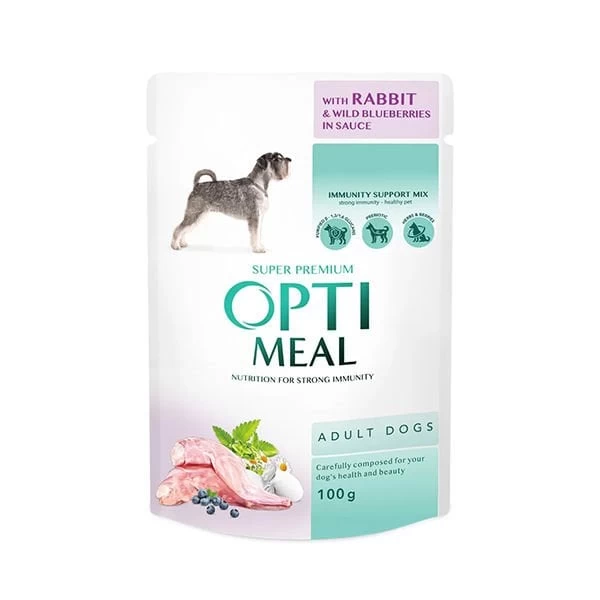 Optimeal Soslu Tavşan Ve Yaban Mersini Küçük Irk Konserve Yetişkin Köpek Maması 100 Gr