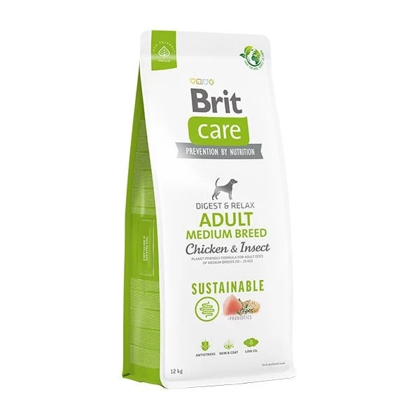 Brit Care Sustainable Tavuklu Ve Böcek Proteinli Orta Irk Yetişkin Köpek Maması 12 Kg