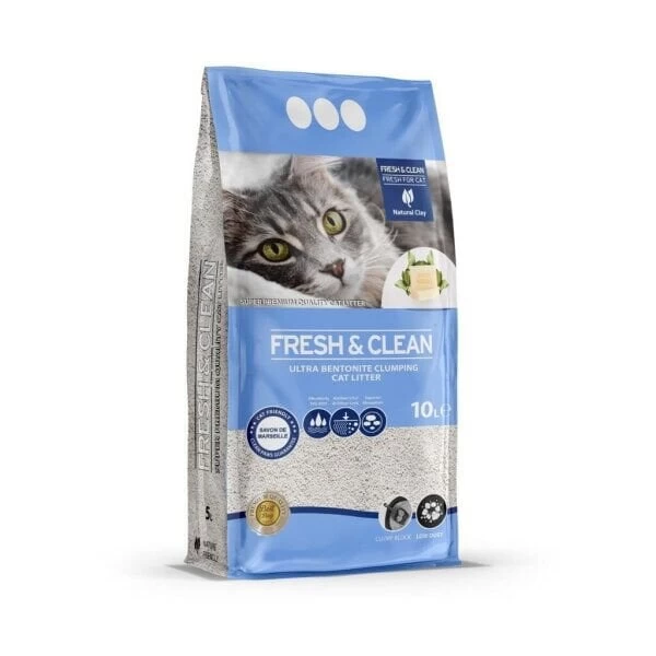 Fresh Clean İnce Taneli Marsilya Sabunlu Süper Topaklanan Doğal Kedi Kumu 10 Lt