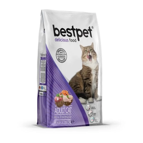 Best Pet Mix Tavuk Kuzu Ve Balıklı Yetişkin Kedi Maması 1 Kg
