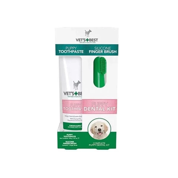 Vet's Best Plak Ve Tartar Temizleyen Yavru Köpek Ağız Ve Diş Bakım Seti 100 Gr