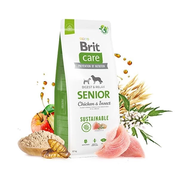 Brit Care Sustainable Tavuklu Ve Böcek Proteinli Yaşlı Köpek Maması 12 Kg