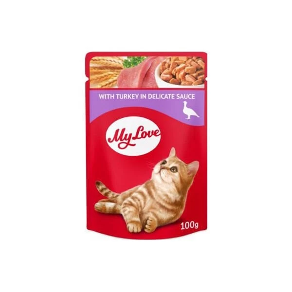 My Love Soslu Hindi Etli Pouch Konserve Kedi Maması 100 Gr