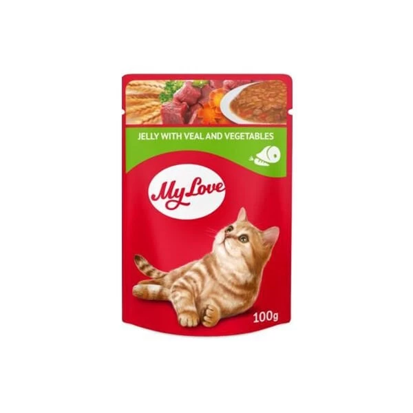 My Love Jöleli Dana Etli Ve Sebzeli Pouch Konserve Kedi Maması 100 Gr