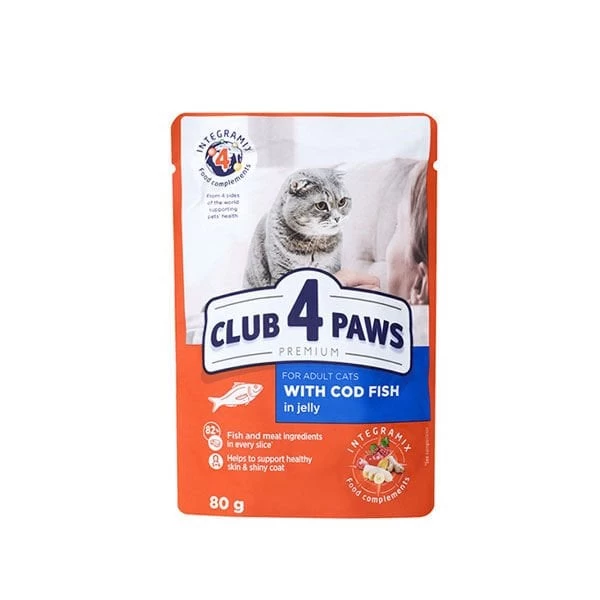 Club4paws Premium Morina Balıklı Pouch Konserve Kedi Maması 80 Gr