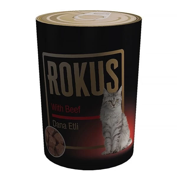 Rokus Dana Etli Yetişkin Konserve Kedi Maması 410 Gr