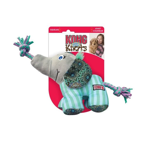 Kong Knots Carnival Elephant Sesli Diş İpli Peluş Fil Köpek Oyuncağı Yeşil 36 Cm