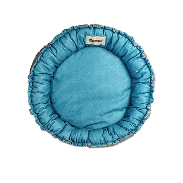 Petzz Sunflower Çift Taraflı Peluş Kedi Ve Köpek Yatağı Gri/mavi 85 Cm