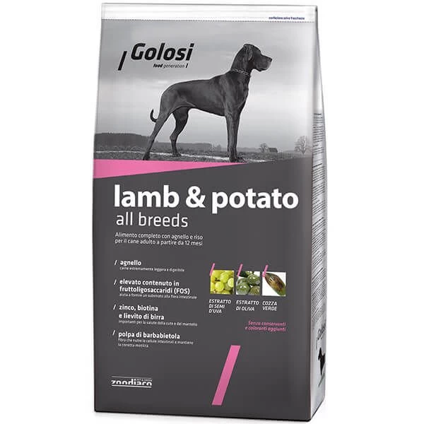 Golosi Tahılsız Kuzu Etli Ve Patatesli Yetişkin Köpek Maması 12 Kg