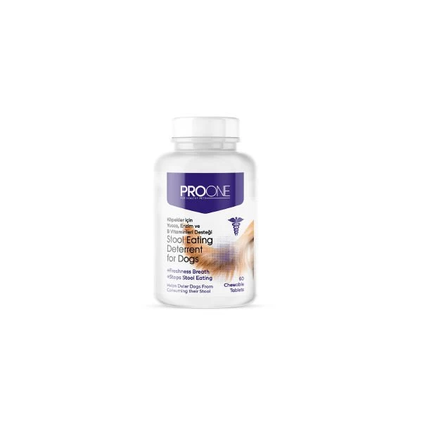Pro One Yucca Enzim Ve B Vitamini Desteği Dışkı Yeme Önleyici Köpek Tableti 60 Adet