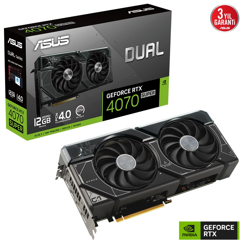 Asus Dual-rtx4070s-12g 12gb Gddr6x Hdmi Dp 192bİt