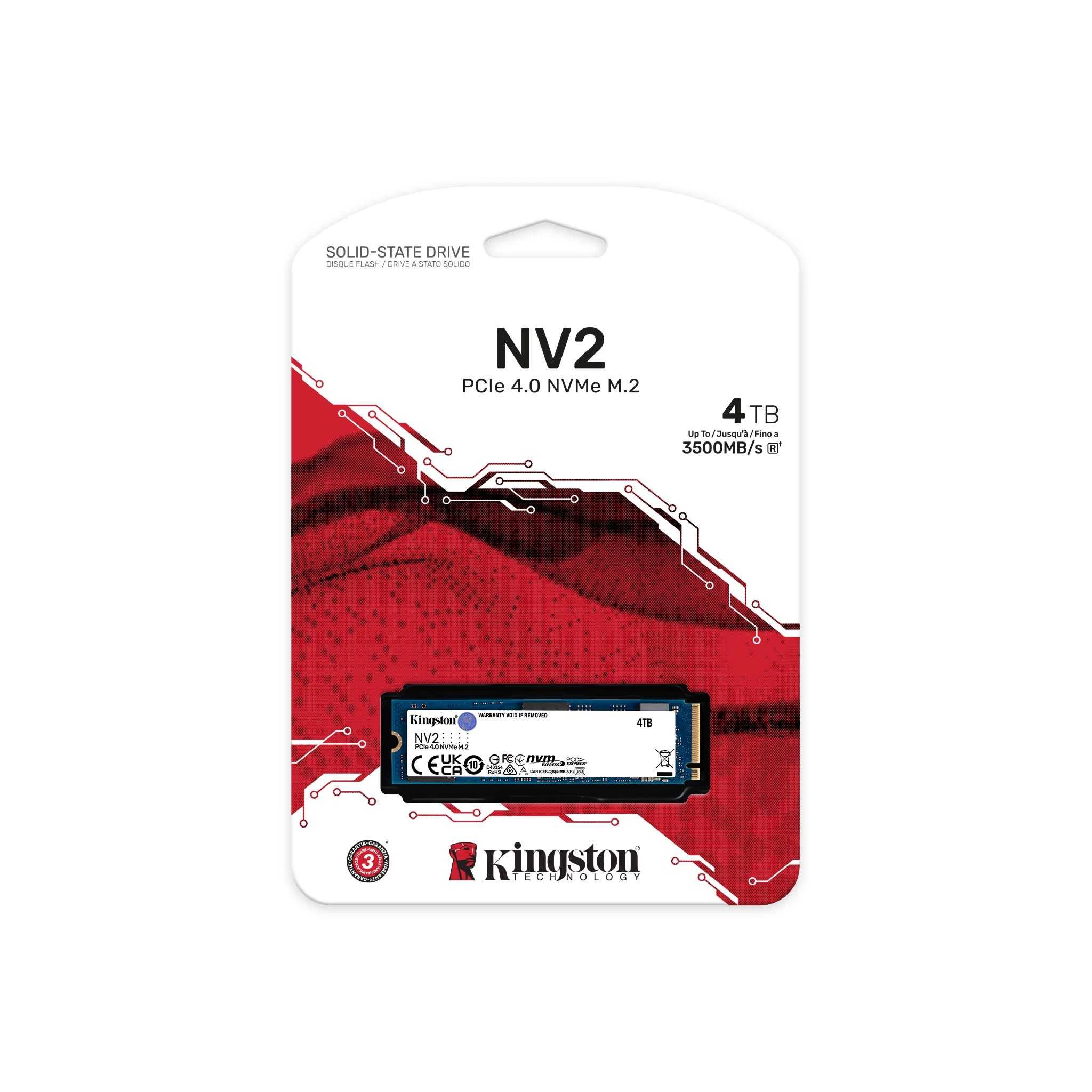 4tb Kingston Nv2 Snv2s/4000g 3500/2800mb/s M.2 Nvme Ssd