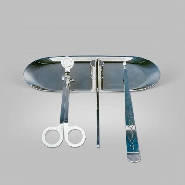 A48 Mum Kesme Fitil Düzeltici Ve Mum Söndürücü Set (silver)