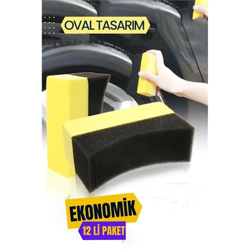 Modacar 12 Adet U Tip Lastik Plastik Parlatma Süngeri