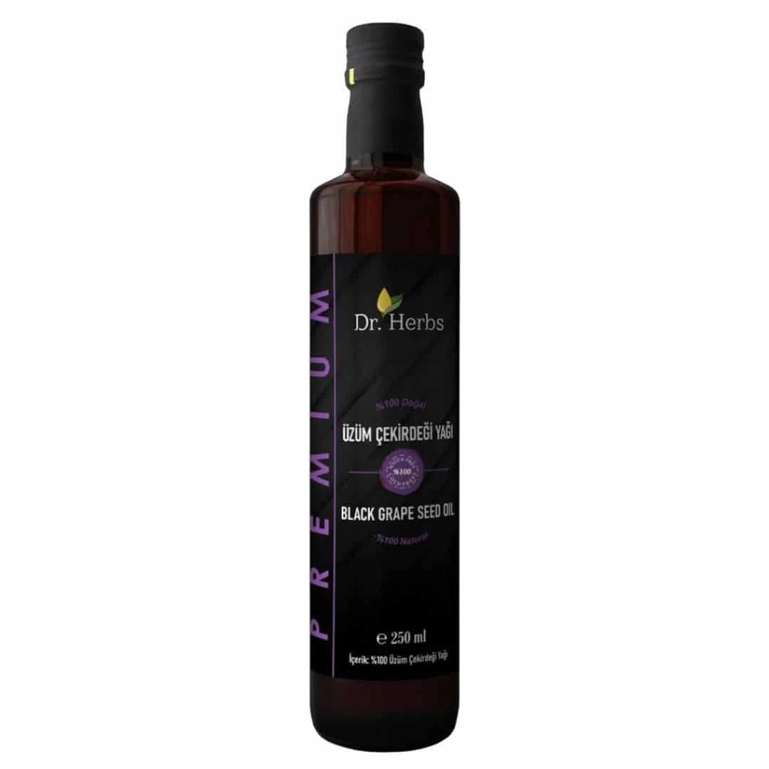Dr. Herbs Soğuk Sıkım Doğal Siyah Üzüm Çekirdeği Yağı 250 Ml