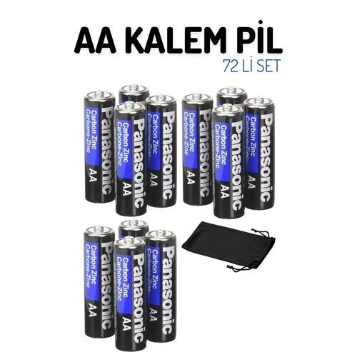 Panasonic 60+12 Adet Carbonzinc Aa Standart Kalem Pil Kılıfında