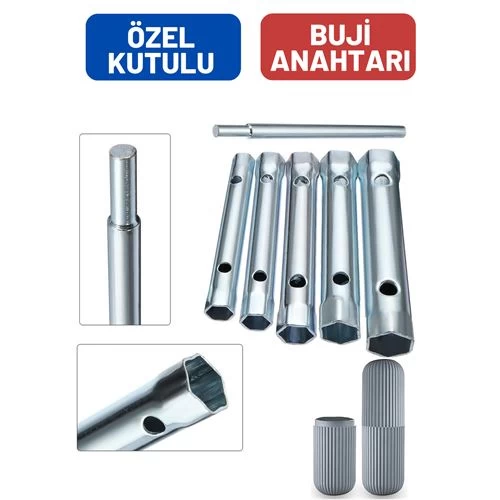 Modacar 12+2 Takim Lacrosse Torklu 5 Ebat Buji Sökme Takma Anahtarı Kutulu Set