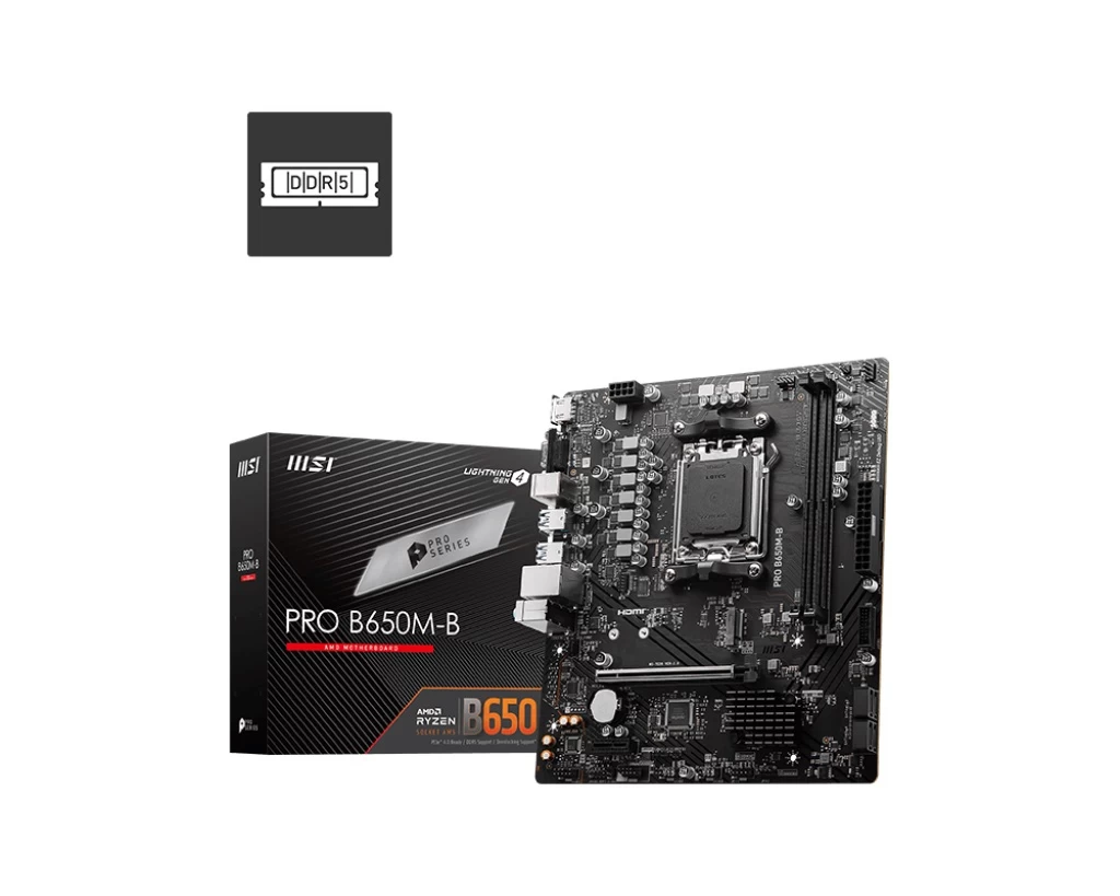 Msi Pro B650m-b Ddr5 6800mhz(oc) Hdmi Vga M.2 Matx Am5