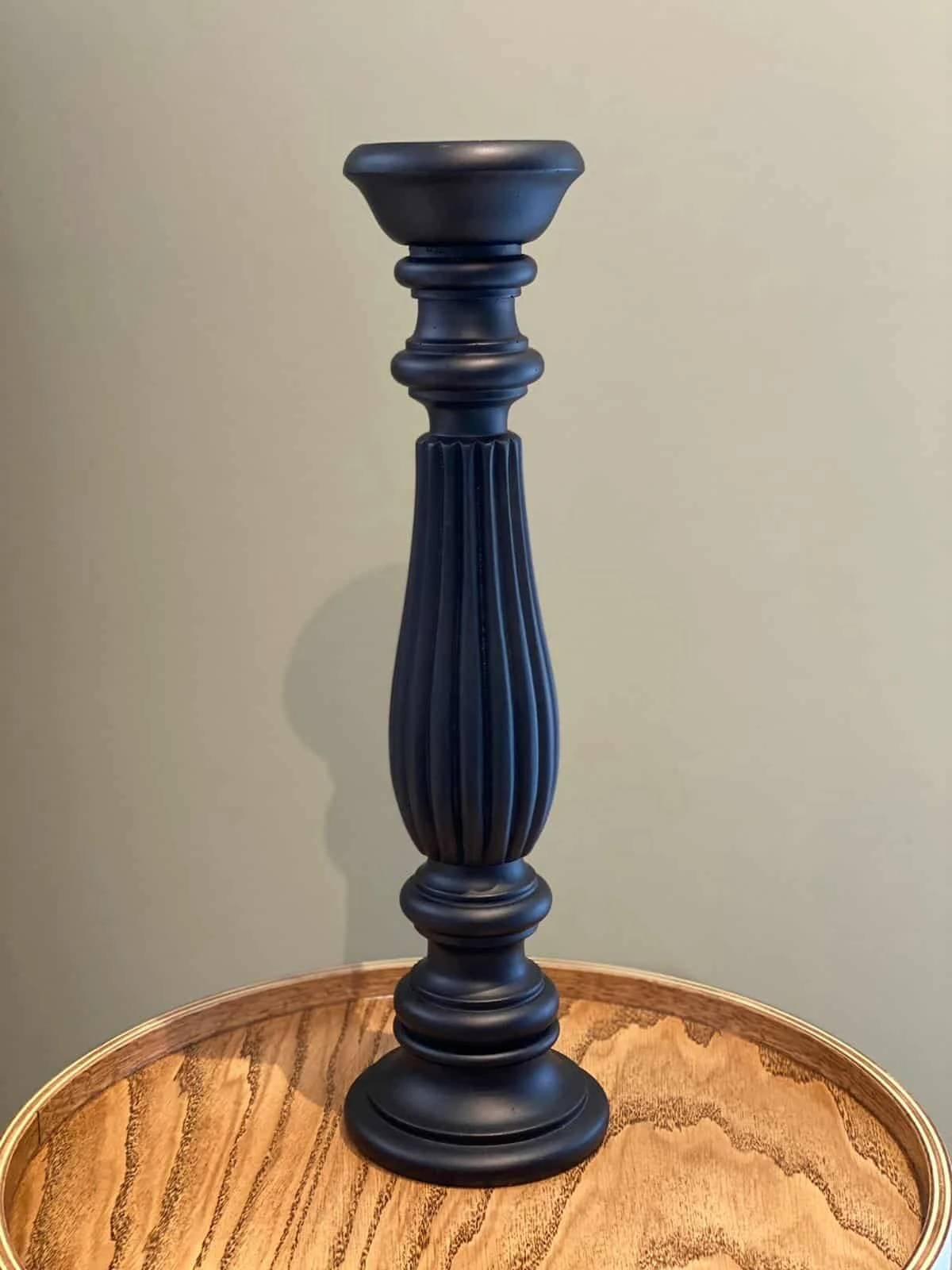 35 Cm Mat Siyah Şamdan
