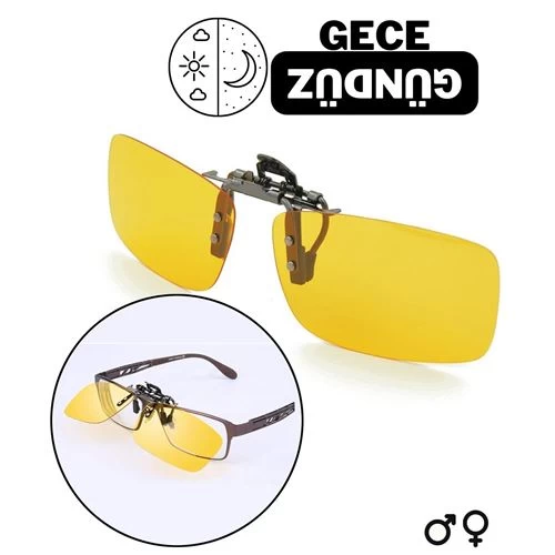 Modacar Gece Gündüz Sürüş Gözlük İlavesi Clip-on Polarize 714854