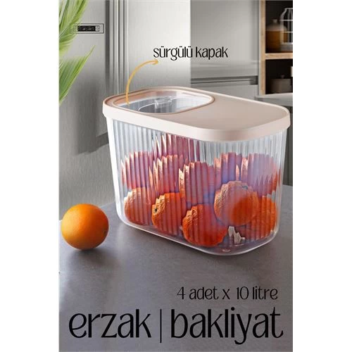 Transformacion Multibox Erzak Bakliyat Kutusu Sürgülü Kapak 10 Litre 4 Adet 718472