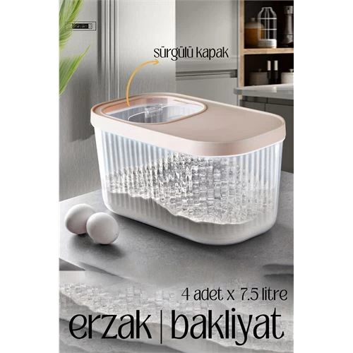 Transformacion Multibox Erzak Bakliyat Kutusu Sürgülü Kapak 7.5 Litre 4 Adet 718471