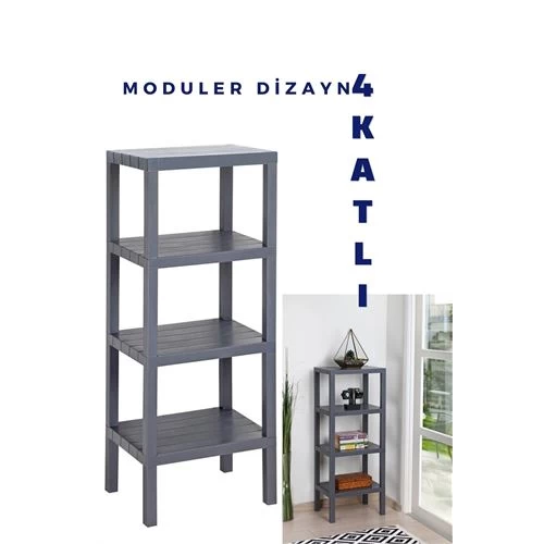 Transformacion 4 Katlı Modüler Raf Sistemi Grİ 718144