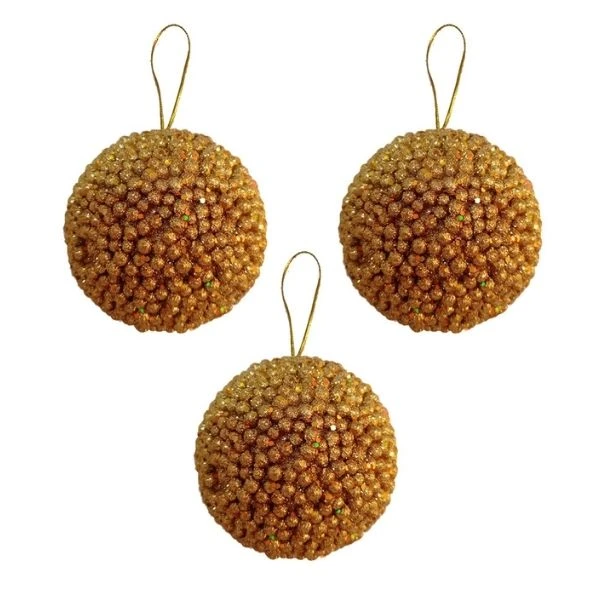 Kikajoy Altın Lüks Yılbaşı Ağacı Süsleme Topları 8 Cm 3'lü - 2005920-6