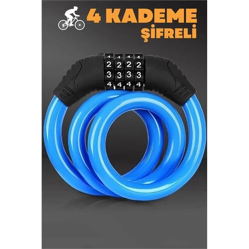 Transformacion 6 Adet 4 Şifreli 11 Mm Çelik Halat Scooter Bisiklet Kilidi