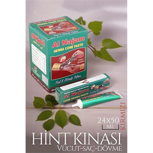 Transformacion 20+4 Adet Vücut Saç Dövme Hint Kınası Kirmizi Al Najam