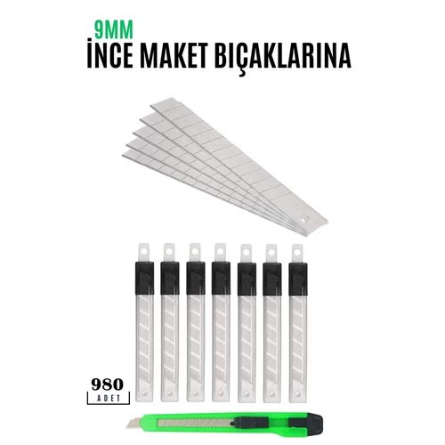 Transformacion 500+480 Adet Maket Bıçak Yedeği  9 Mm Küçük Boy Için