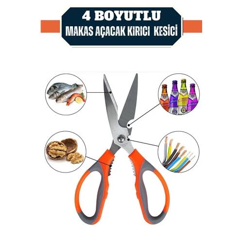 Transformacion 10+4 Adet Kuhn 4 Boyutlu Mutfak Makası Açacak Kırıcı Kesici