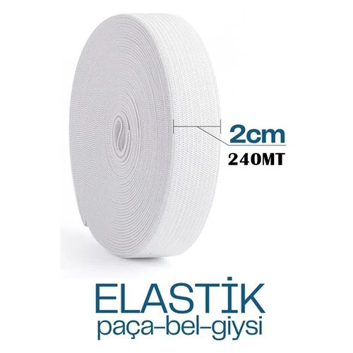 Transformacion 180 Metre Yassı Bel Paça Giysi Lastiği 2 Cm