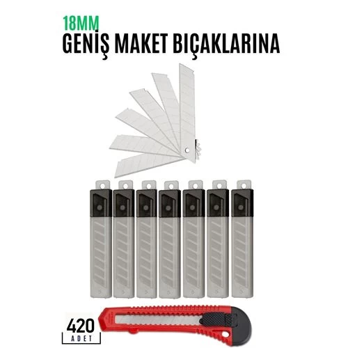 Transformacion 420 Adet Maket Bıçak Yedeği 18 Mm Küçük Boy Için