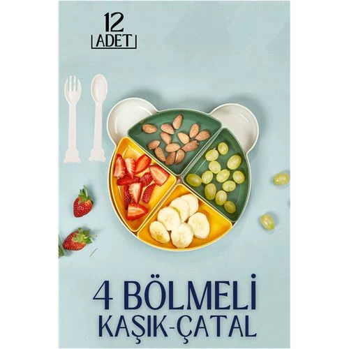 Transformacion 6+6 Adet Çocuk Yemek Tabağı 4 Bölmeli Foscarini Design