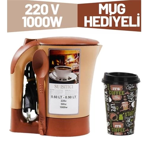 Transformacion 12+2 Adet 220 Volt Plastik Kettle Mug Bardak Seti