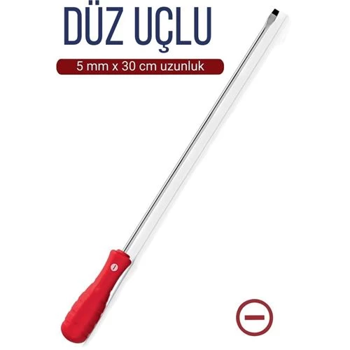 Transformacion 6 Adet 5 Mm Uç 30 Cm Uzunluk Düz Uç Tornavida