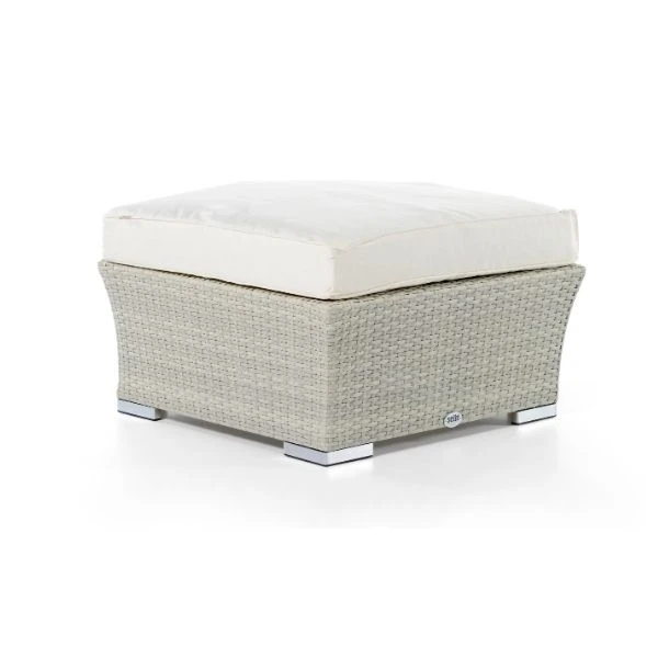 Sette 10485 Parla Sentetik Rattan Puf Beyaz 70x70x32 Cm