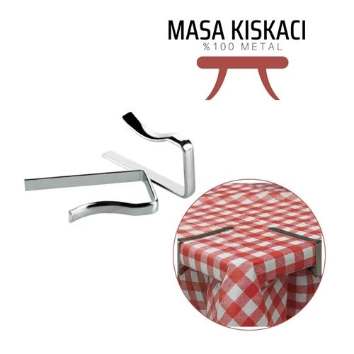 Transformacion 48 Adet Masa Örtüsü Kelepçesi Metal